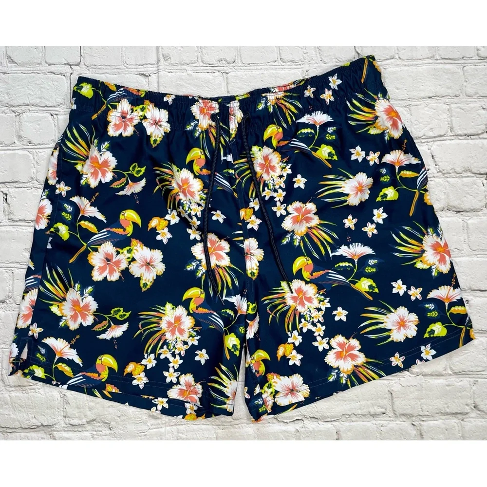 Men’s George Hawaiian Hibiscus Floral Swim Shorts